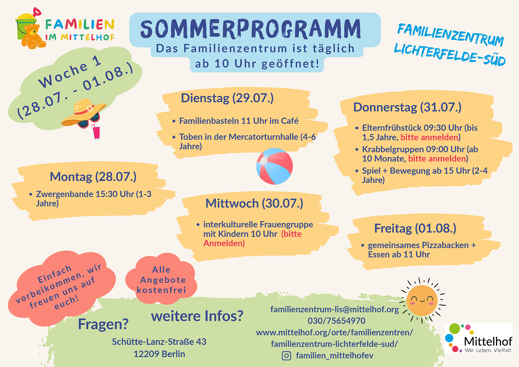 Sommerferien Familienzentrum Lichterfelde Woche 1